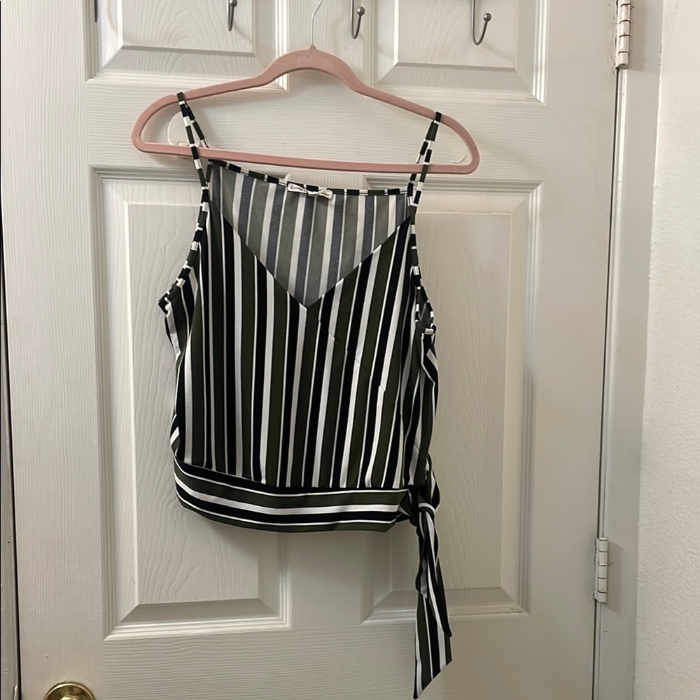 Express Black and White Camisole Crop Top